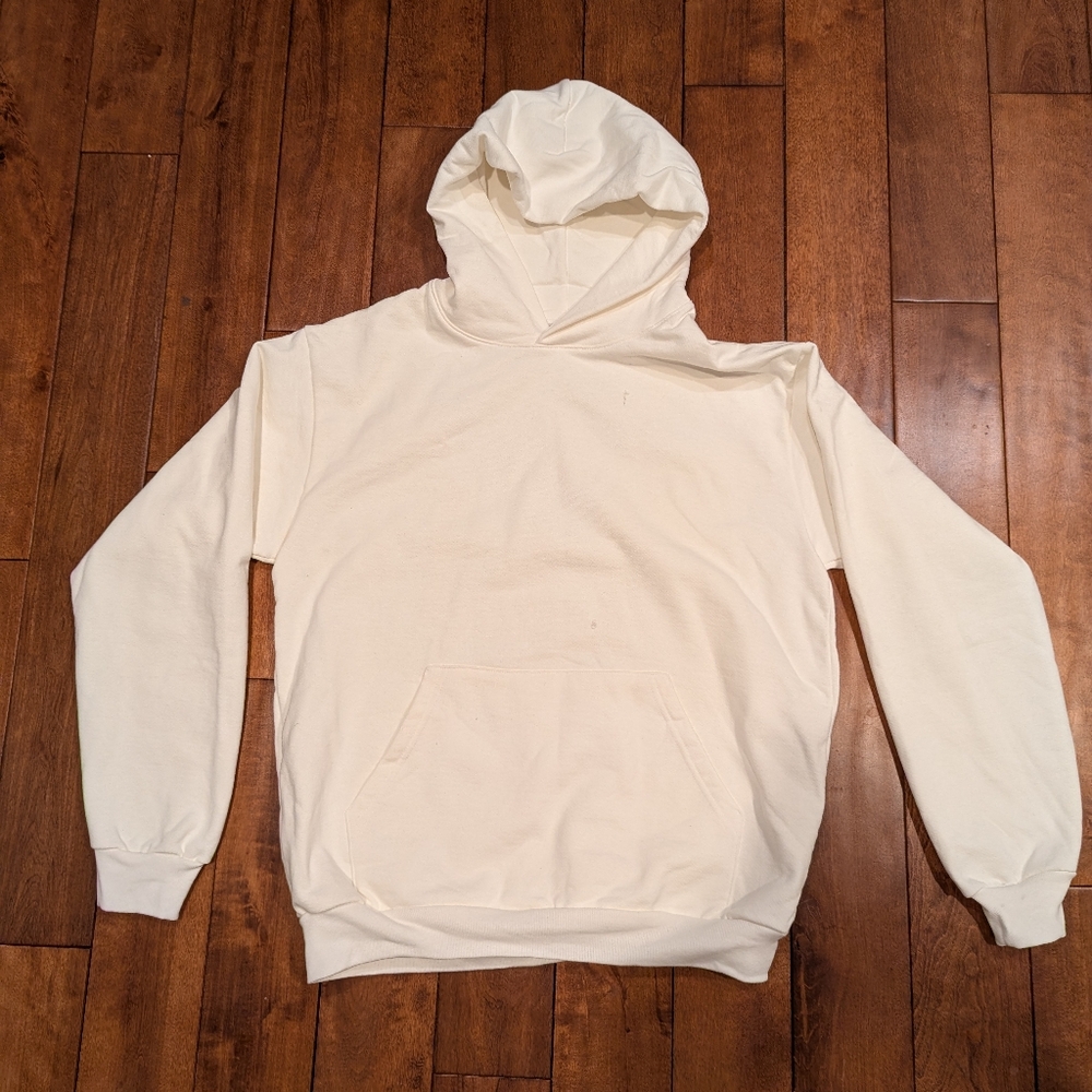 Los Angeles Apparel Heavyweight Hoodie White Size L Made in USA (Factory Second)